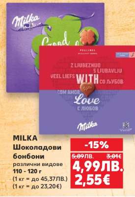 MILKA Шоколадови бонбони