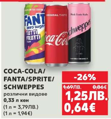 COCA COLA/FANTA/SPRITE/SCHWEPPES