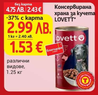 Консервирана храна за кучета LOVETT