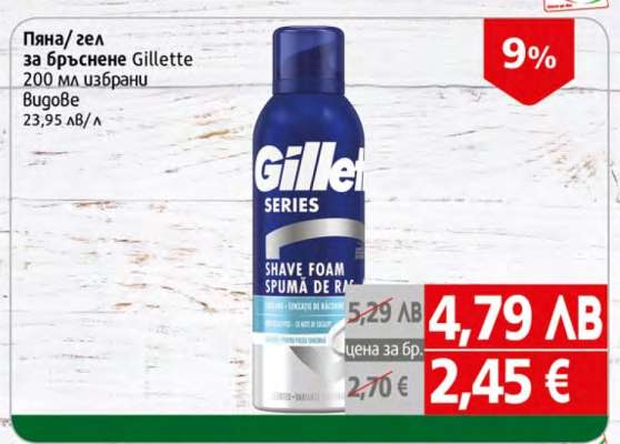 Пяна / Гел за бръснене Gillette