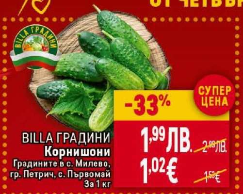 BILLA ГРАДИНИ Корнишони