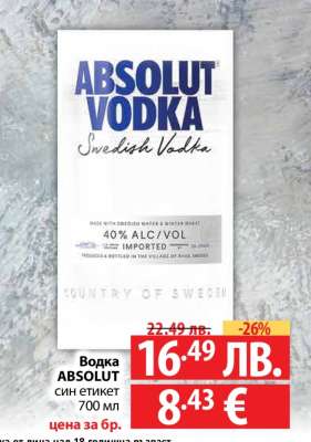 Водка Absolut