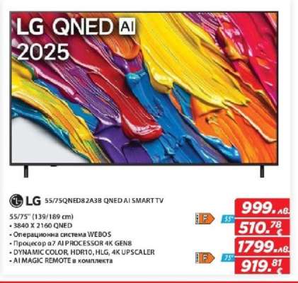 LG 55/75QNED82A3B QNED AI SMART TV