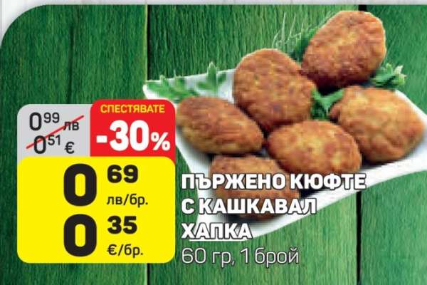 ПЪРЖЕНО КЮФТЕ С КАШКАВАЛ ХАПКА