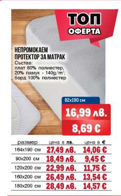 Непромокаем протектор за матрак