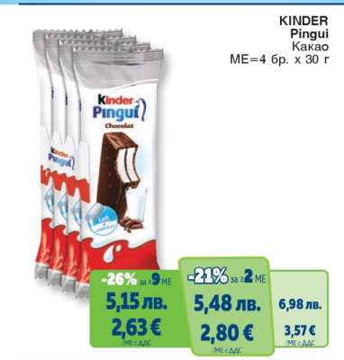 KINDER Pingui Какао