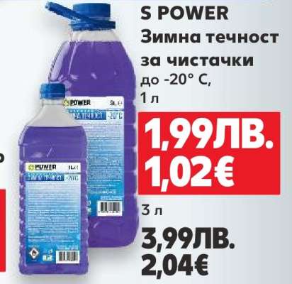 S POWER Зимна течност за чистачки