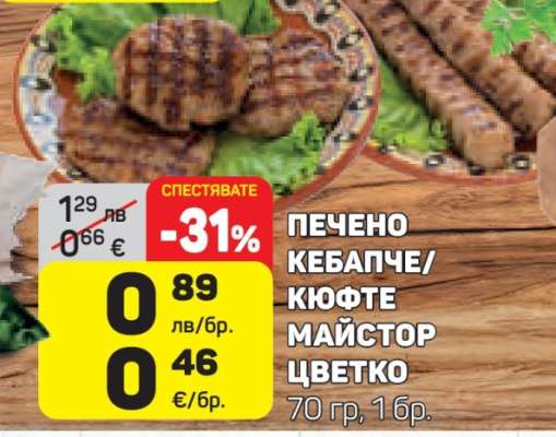 ПЕЧЕНО КЕБАПЧЕ/КЮФТЕ МАЙСТОР ЦВЕТКО