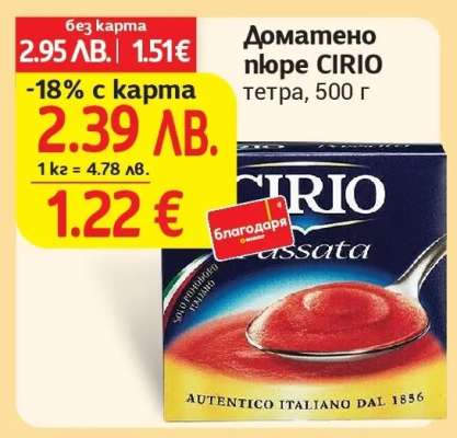 Доматено пюре CIRIO