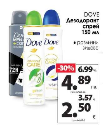 DOVE Дезодорант спрей 150 мл