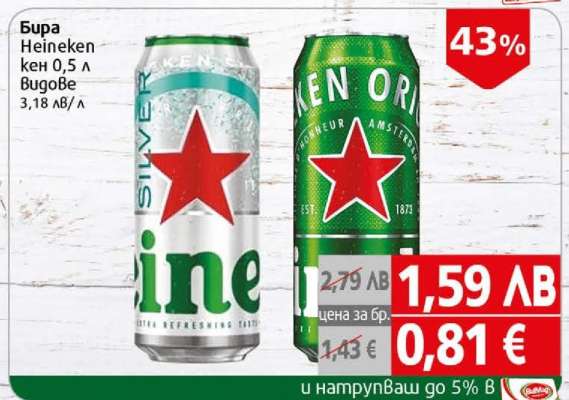 Бира Heineken кен 0,5 л