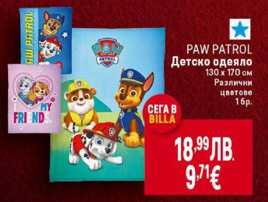 PAW PATROL Детско одеяло