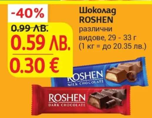 Шоколад ROSHEN