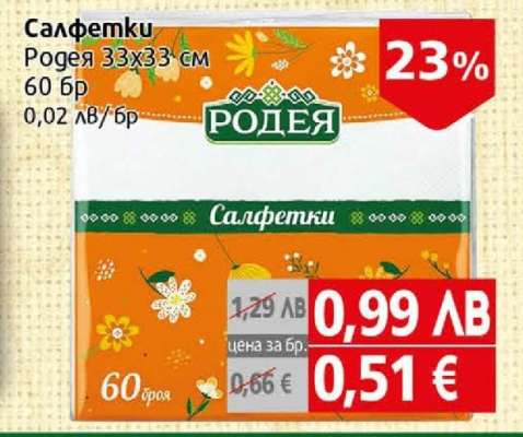 Салфетки Родея 33x33 см