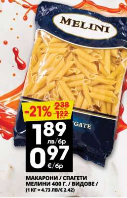 Макарони / Спагети Мелини 400 г