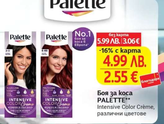 Боя за коса PALETTE
