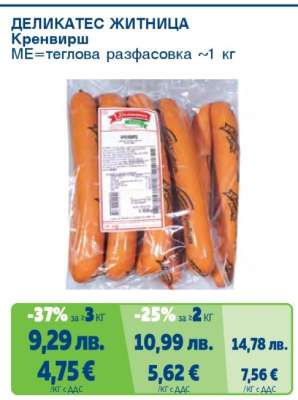 ДЕЛИКАТЕС ЖИТНИЦА Кренвирш