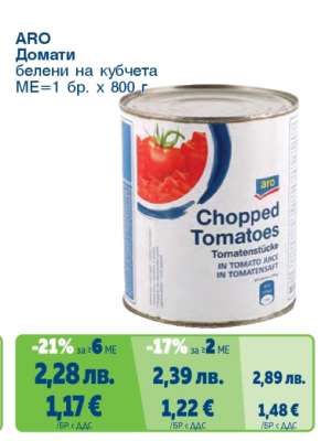 ARO Домати белени на кубчета