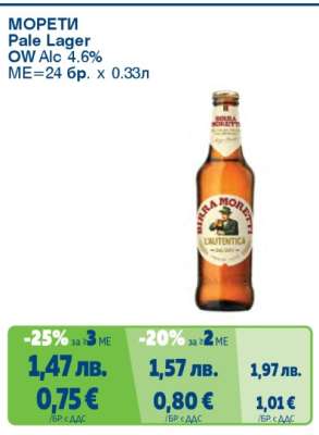 МОРЕТИ Pale Lager