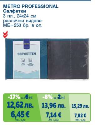 METRO PROFESSIONAL Салфетки