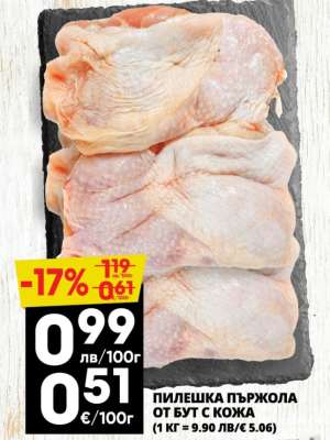 Пилешка пържола от бут с кожа