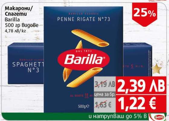 Макарони/Спагети Barilla