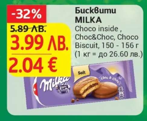 Бисквити MILKA