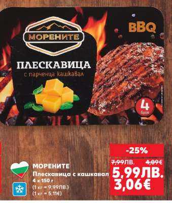 МОРЕНИТЕ Плескавица с кашкавал