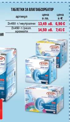 Таблетки за влагоабсорбатор 2x450 г / неутрални