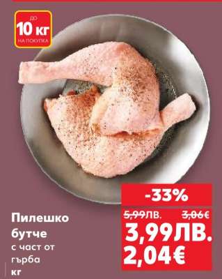 Пилешко бутче с част от гърба