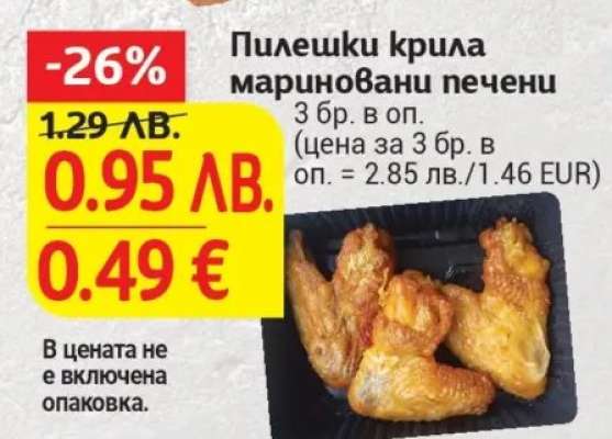 Пилешки крила мариновани печени