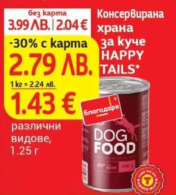 Консервирана храна за куче HAPPY TAILS