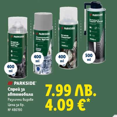 Parkside Спрей за автомобили