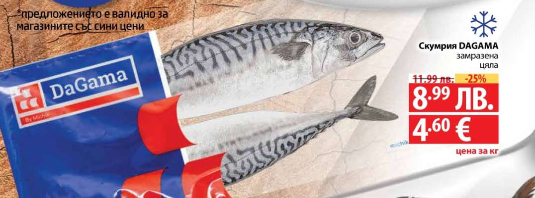 Скумрия DAGAMA замразена цяла