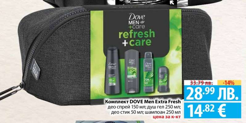Комплект DOVE Men Extra Fresh