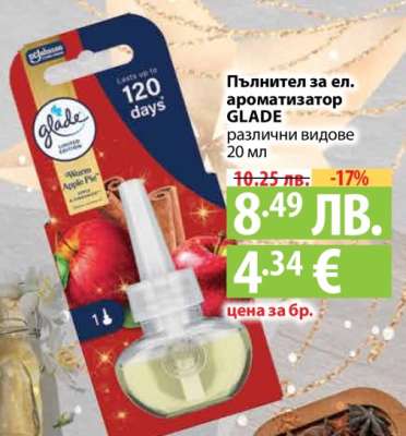 Пълнител за ел. ароматизатор GLADE