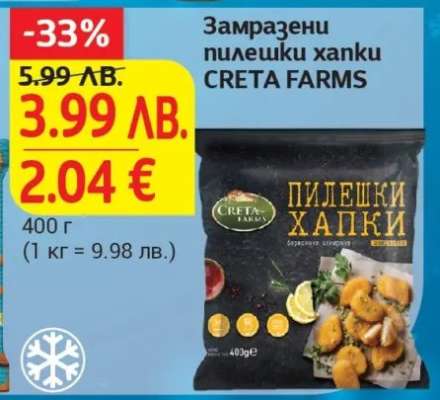 Замразени пилешки хапки CRETA FARMS
