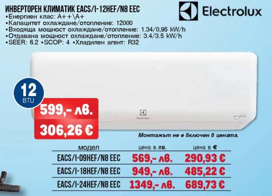 ИНВЕРТОРЕН КЛИМАТИК EACS/I-12HEF/N8 EEC