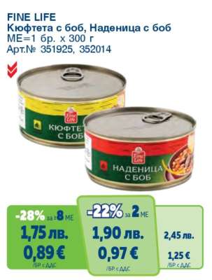 FINE LIFE Кюфтета с боб, Наденица с боб