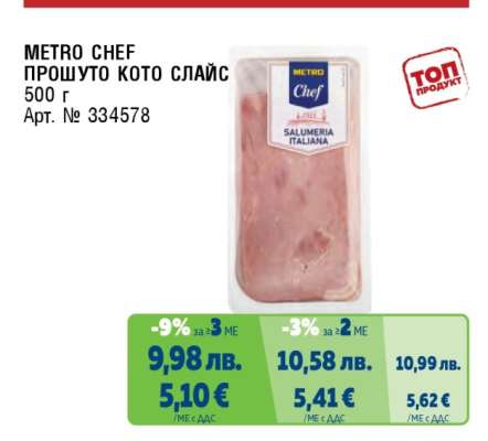 METRO CHEF ПРОШУТО КОТО СЛАЙС