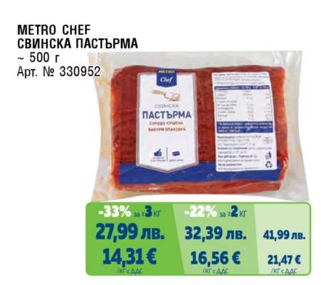METRO CHEF Свинска пастърма