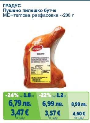 ГРАДУС Пушено пилешко бутче
