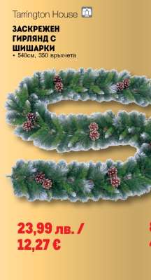 Заскрежен гирлянд с шишарки