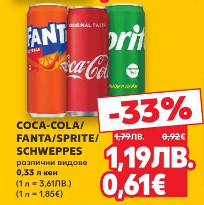 COCA COLA/FANTA/SPRITE/SCHWEPPES