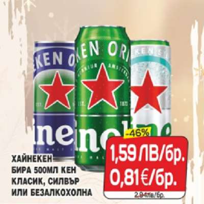 Хайнекен Бира 500мл кен