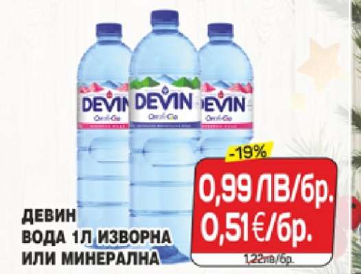 Девин Вода 1л изворна или минерална
