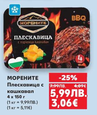 МОРЕНИТЕ Плескавица с кашкавал