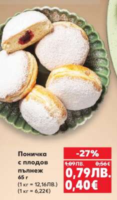 Поничка с плодов пълнеж