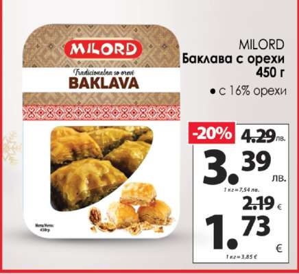 MILORD Баклава с орехи