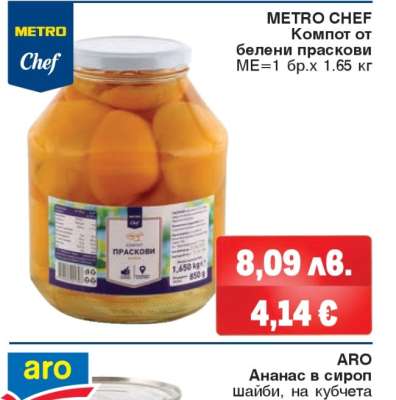 METRO CHEF Компот от белени праскови